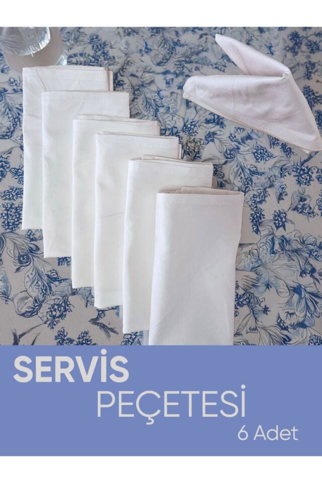 Beyaz Renk Pamuk Saten Servis Peçetesi Sunum Peçetesi Amerikan Servis – 45x45 cm