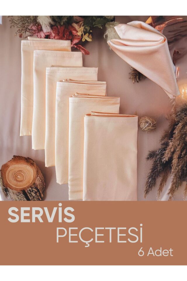 Yavruağzı, Turuncu Renk Pamuk Saten Servis Peçetesi Amerikan Servis – 45x45 cm