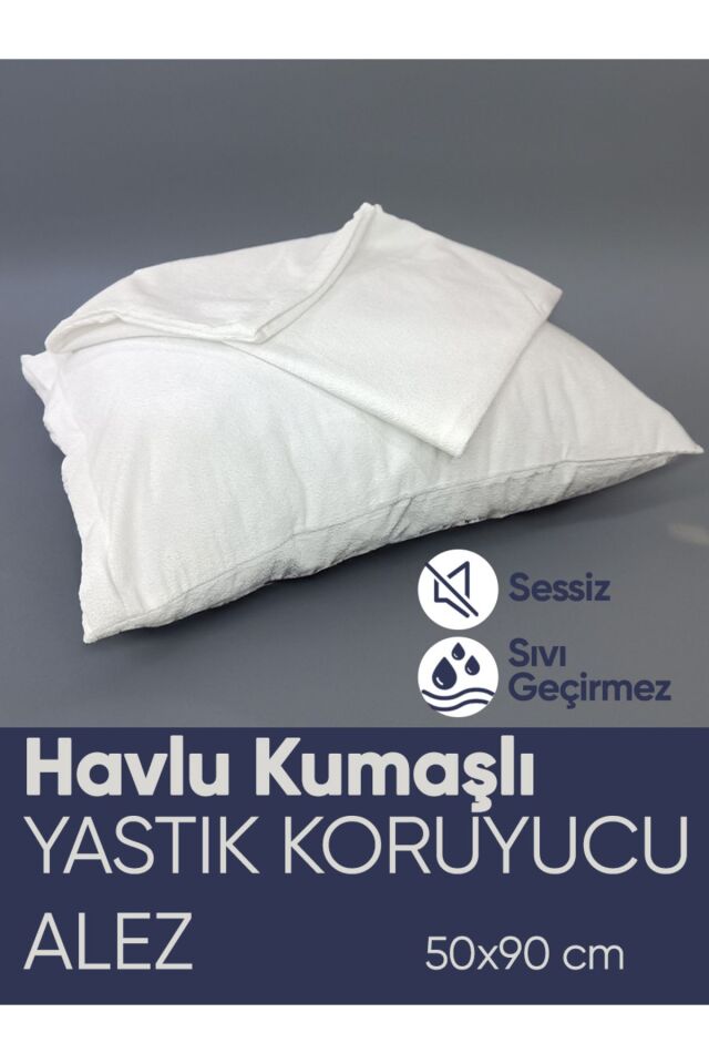 2 'li Sıvı Geçirmez Fermuarlı Havlu Yastık Alezi 50 X 90